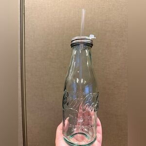 Coca-Cola Glass Bottle with Straw